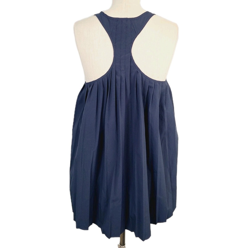 Athleta Pleated Back Racerback Tank Top Navy Blue Lightweight Athletic XS